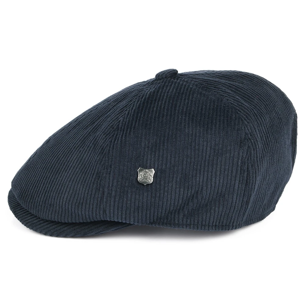 Failsworth Hats Hudson Corduroy Newsboy Cap - Navy Blue - Image 3