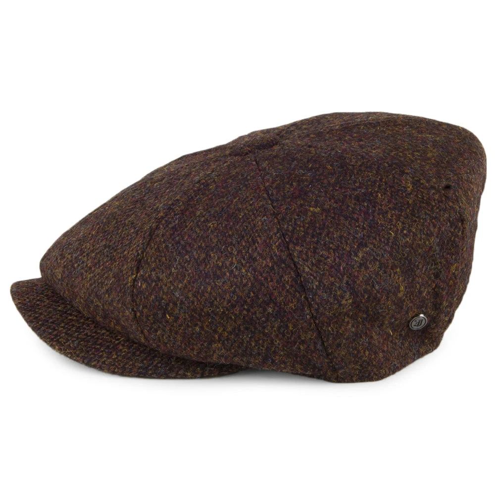 Jaxon & James Harris Tweed Arnol Newsboy Cap - Moss-Brown - Image 3