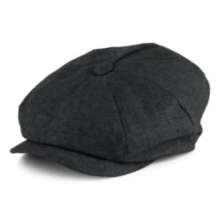 Failsworth Hats Alfie Irish Linen Newsboy Cap - Charcoal