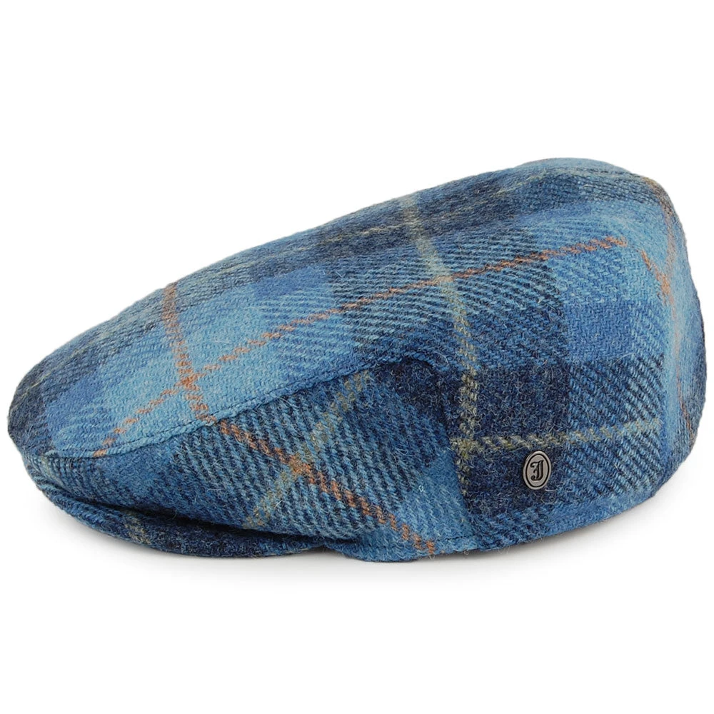 Jaxon & James Harris Tweed Bay River Flat Cap - Blue-Navy - Image 3