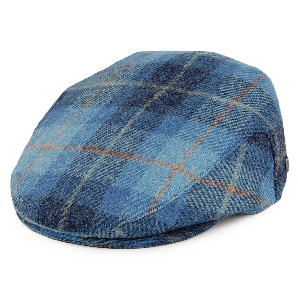 Jaxon & James Harris Tweed Bay River Flat Cap - Blue-Navy