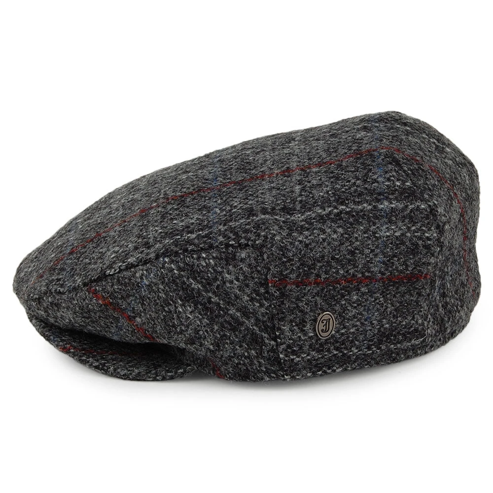 Jaxon & James Harris Tweed Loch Alsh Flat Cap - Grey Multi - Image 3