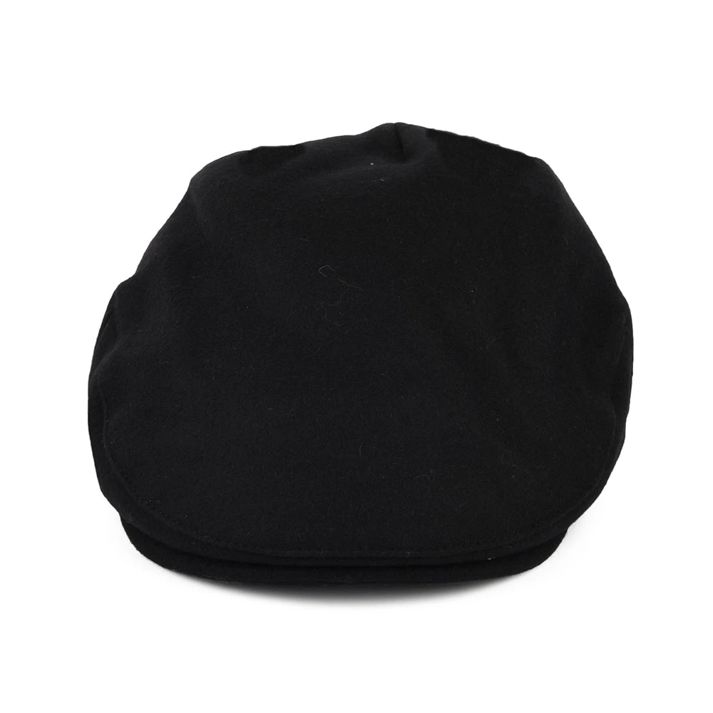 Christys Hats Balmoral Melton Wool Flat Cap - Black - Image 2