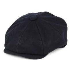 Christys Hats Melton Wool Newsboy Cap - Navy Blue