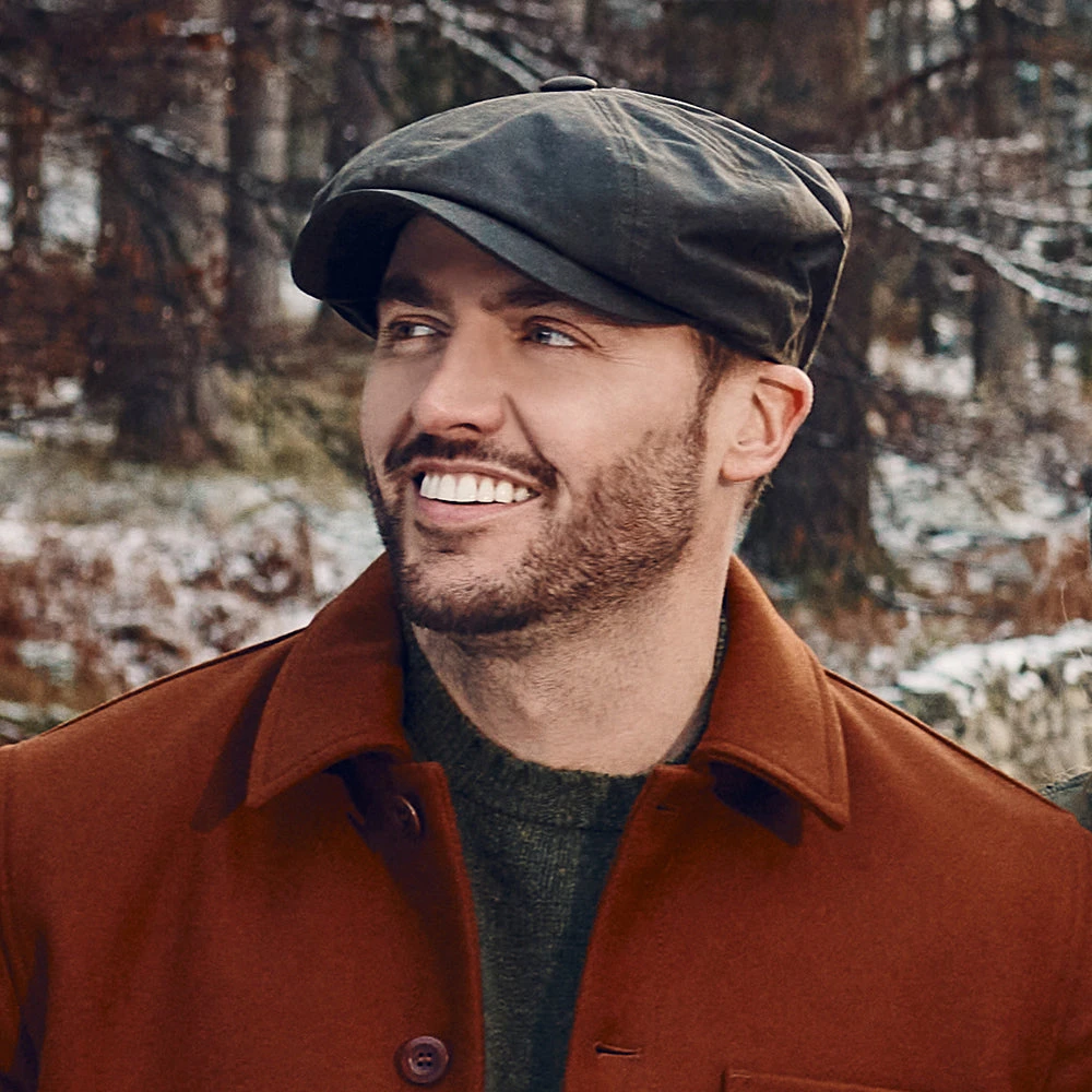 Failsworth Hats Alfie British Waxed Cotton Newsboy Cap - Olive - Image 5