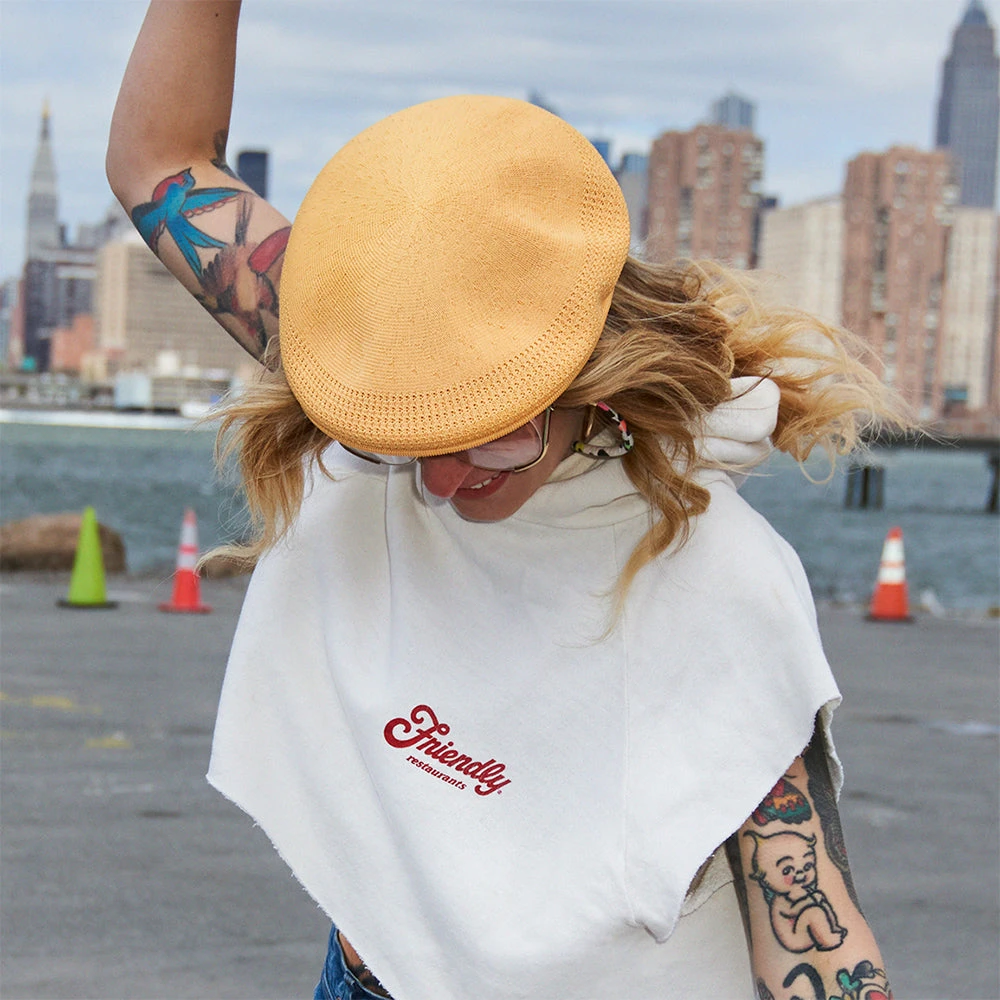 Kangol Tropic 504 Ventair Flat Cap - Apricot - Image 5