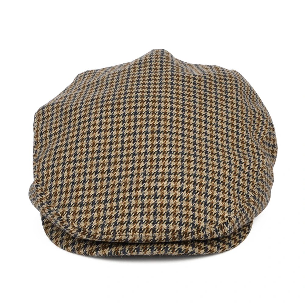 Brixton Hooligan Houndstooth Flat Cap - Sand-Navy - Image 2