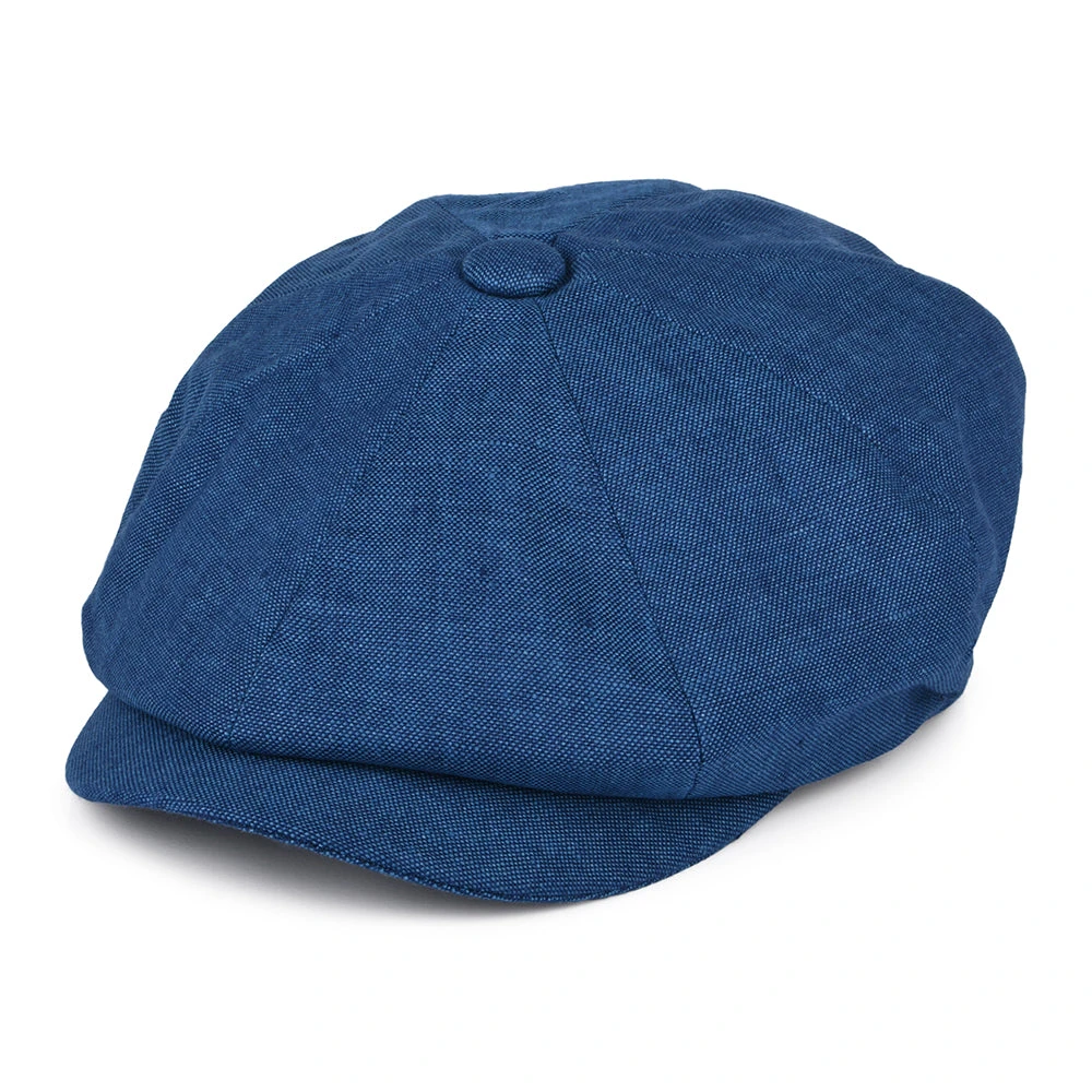 Failsworth Hats Alfie Irish Linen Newsboy Cap - Blue