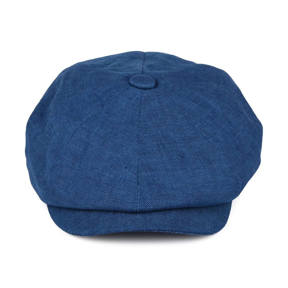 Failsworth Hats Alfie Irish Linen Newsboy Cap - Blue - Image 2