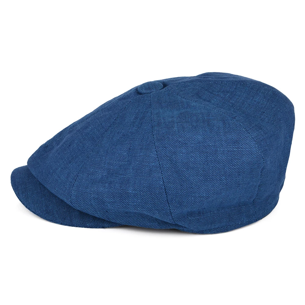 Failsworth Hats Alfie Irish Linen Newsboy Cap - Blue - Image 3