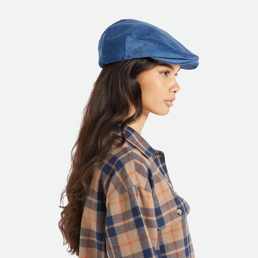 Brixton Hats Hooligan Corduroy Flat Cap - Blue - Image 8