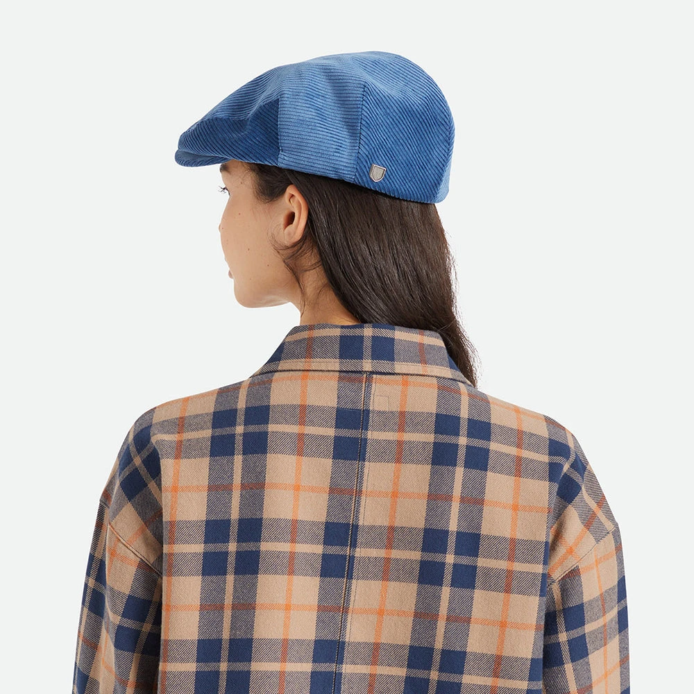 Brixton Hats Hooligan Corduroy Flat Cap - Blue - Image 9
