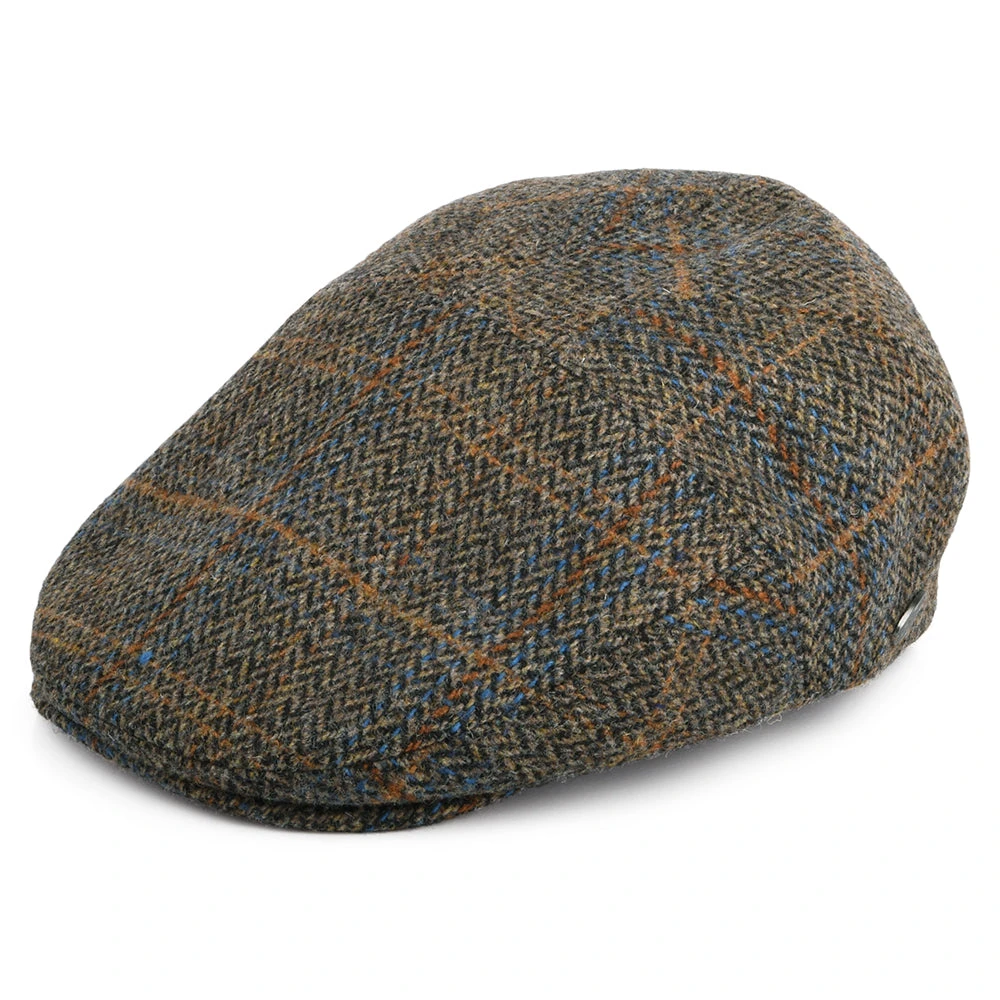 Bailey Hats Lou Plaid Wool Blend Flat Cap - Oak-Multi