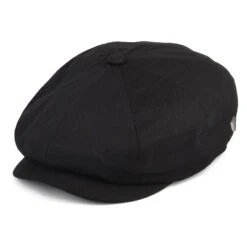 Brixton Hats Brood Cotton Baggy Newsboy Cap - Black
