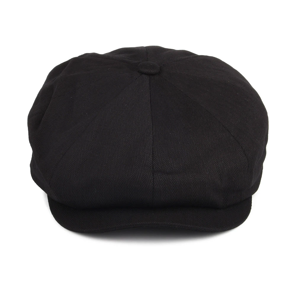 Brixton Hats Brood Cotton Baggy Newsboy Cap - Black - Image 2