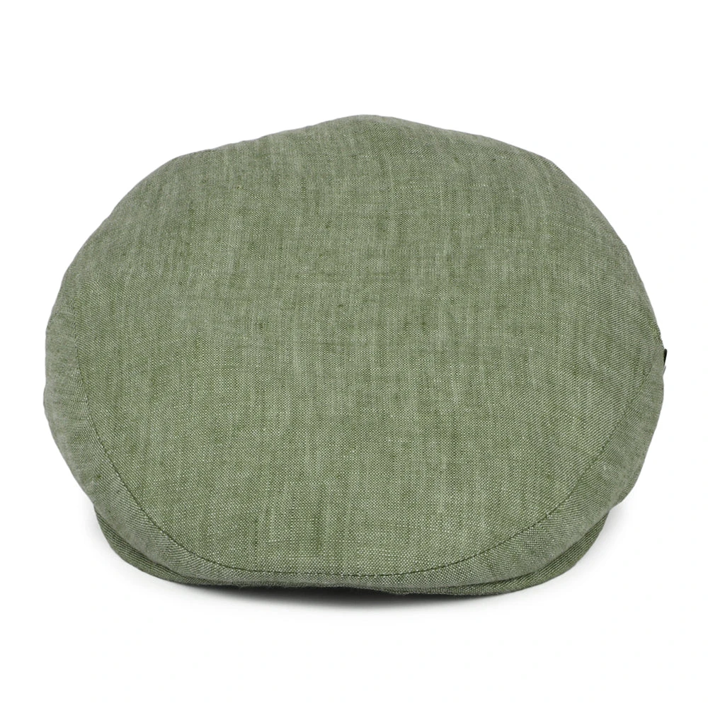 City Sport Linen Flat Cap - Sage - Image 2