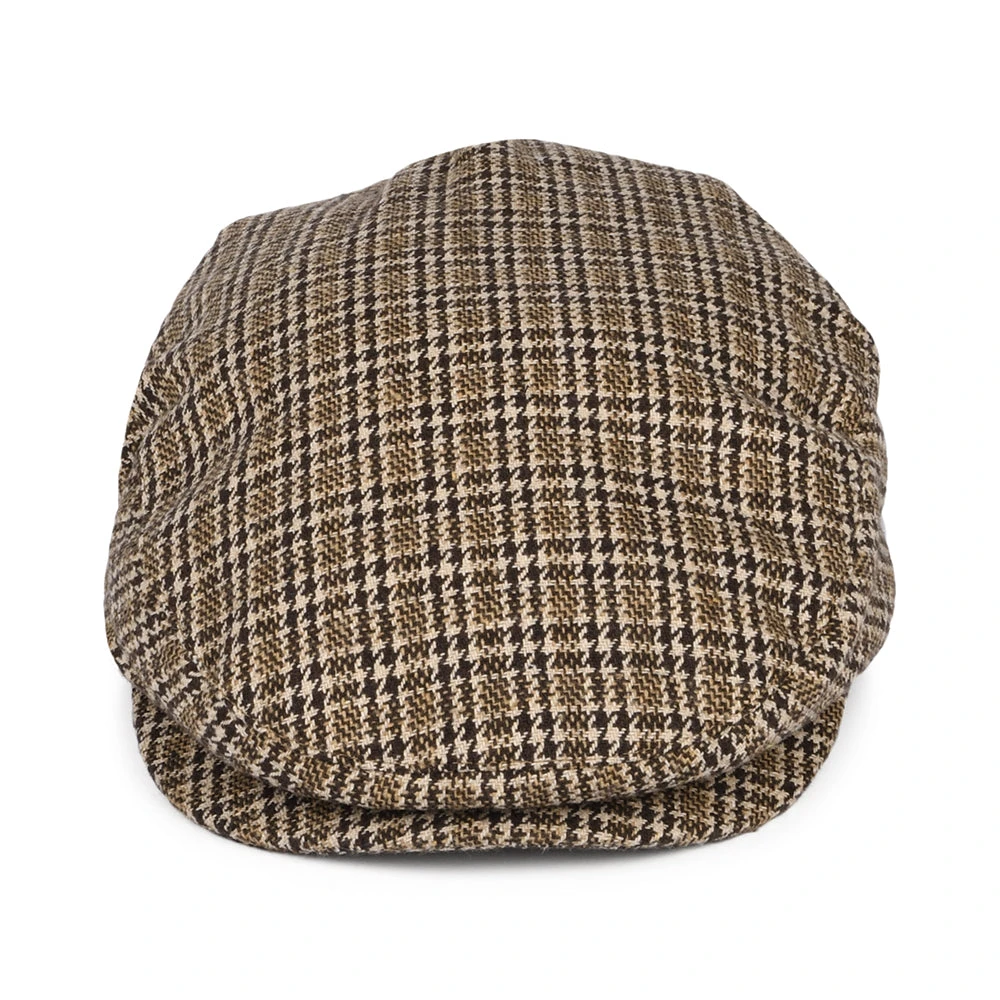 Brixton Hats Hooligan Houndstooth Flat Cap - Dark Brown-Sand - Image 2