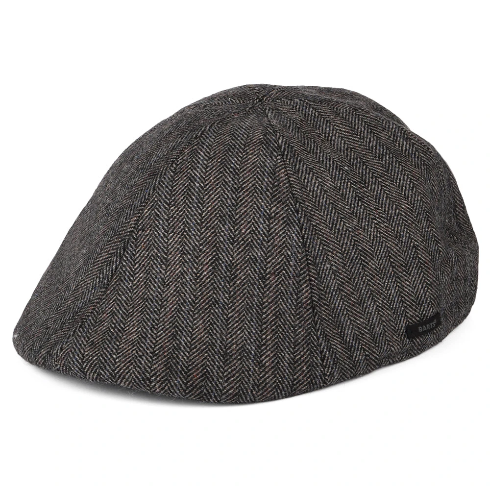 Barts Hats Mr. Mitchell Herringbone Duckbill Flat Cap - Dark Grey