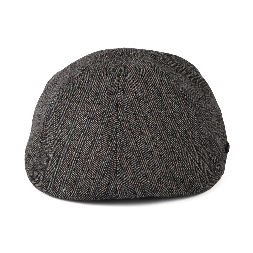 Barts Hats Mr. Mitchell Herringbone Duckbill Flat Cap - Dark Grey - Image 2