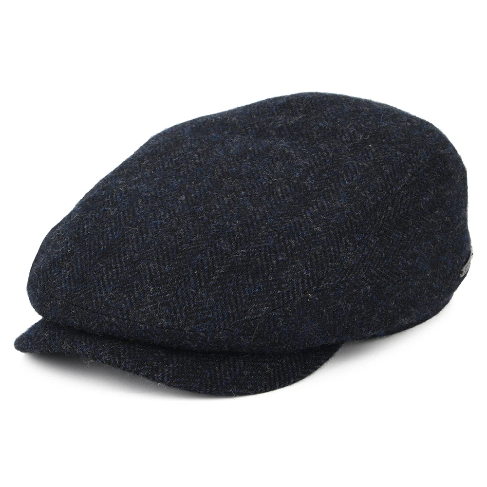 Stetson Hats Herringbone Wool Flat Cap - Navy Blue