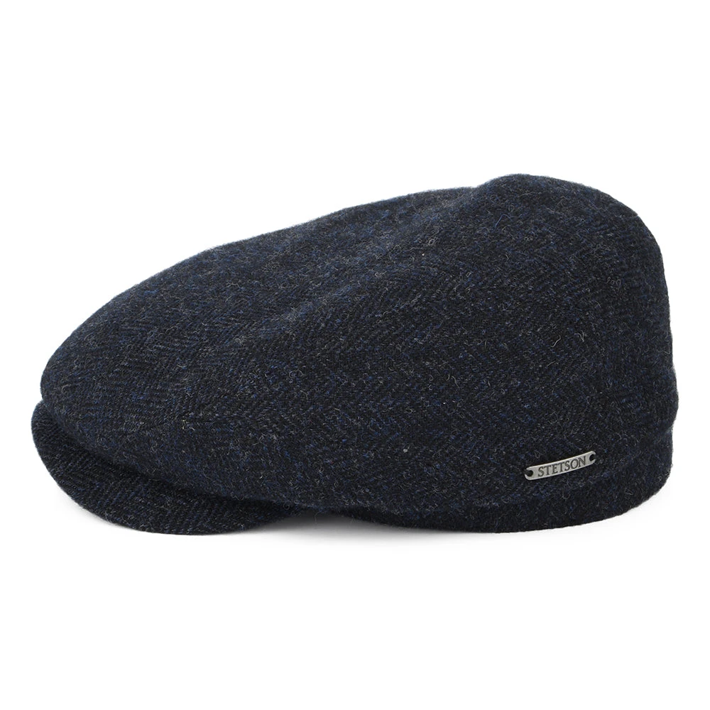 Stetson Hats Herringbone Wool Flat Cap - Navy Blue - Image 3