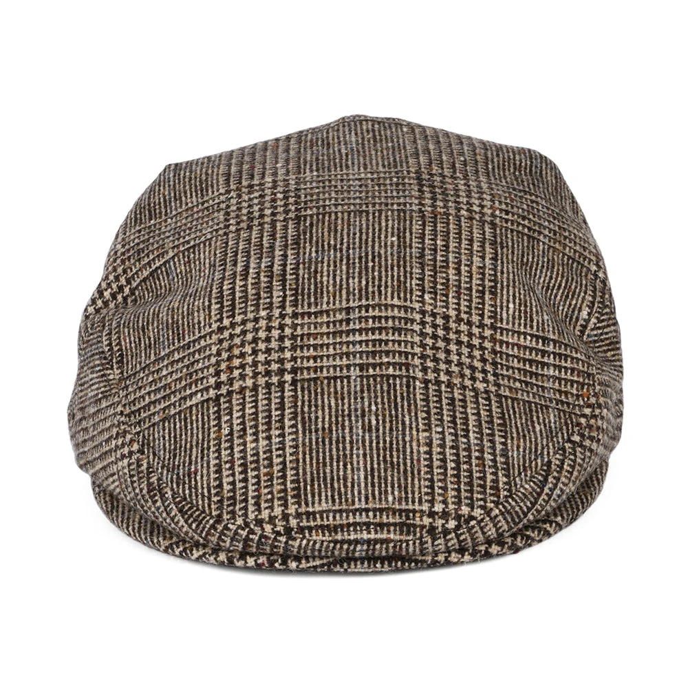 City Sport Donegal Tweed Prince Of Wales Check Flat Cap - Brown - Image 2