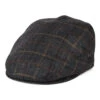 City Sport Wool-Cashmere Windowpane Herringbone Flat Cap - Grey