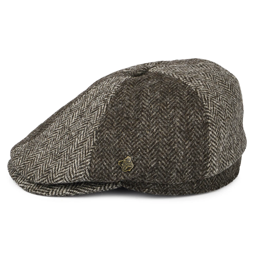 Failsworth Hats Hexham British Wool Newsboy Cap - Light Brown-Dark Brown - Image 3