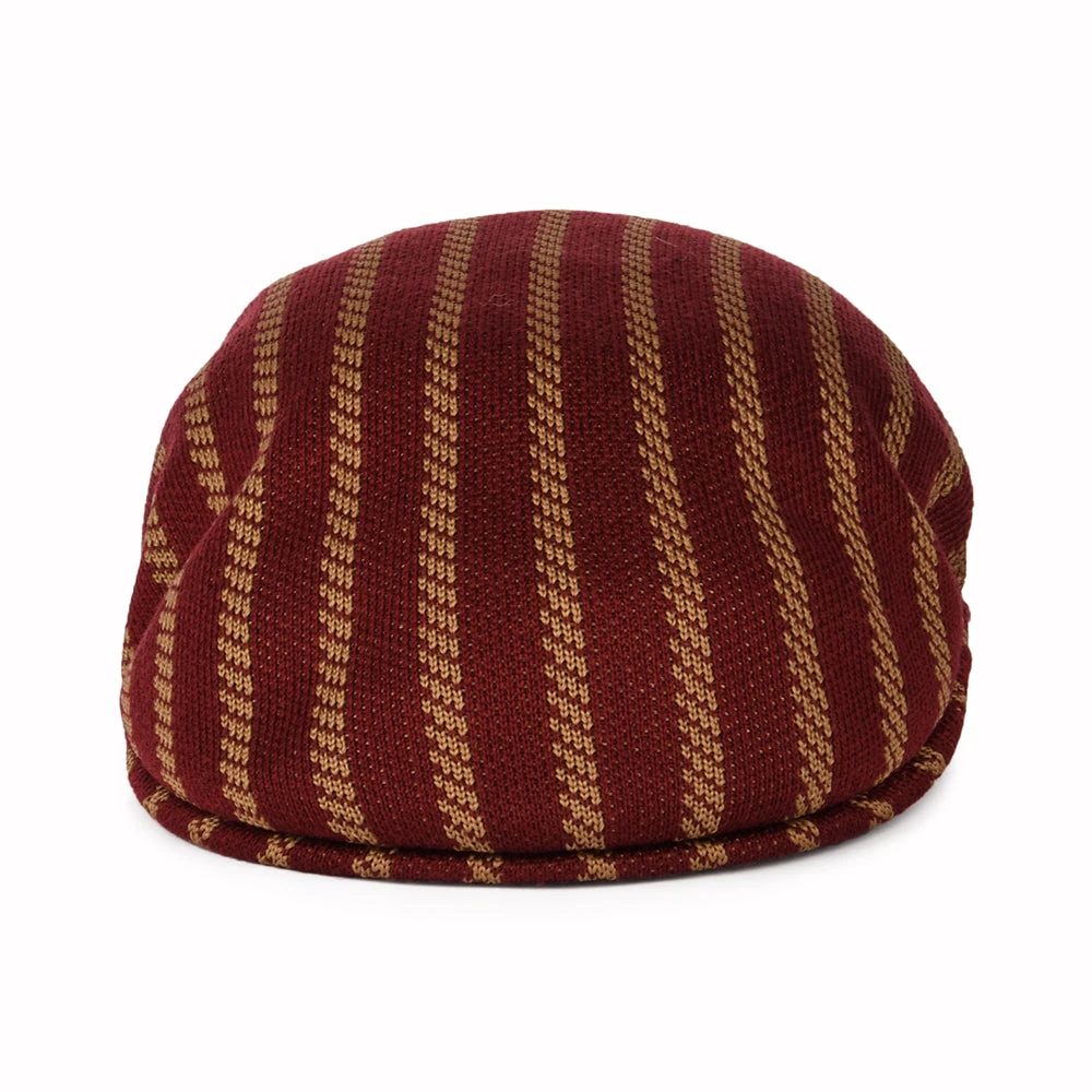 Kangol Twist Stripe 504 Flat Cap - Cranberry-Camel - Image 2