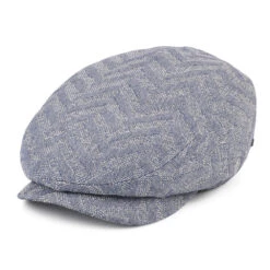 Stetson Hats Driver Herringbone Jacquard Flat Cap - Light Blue
