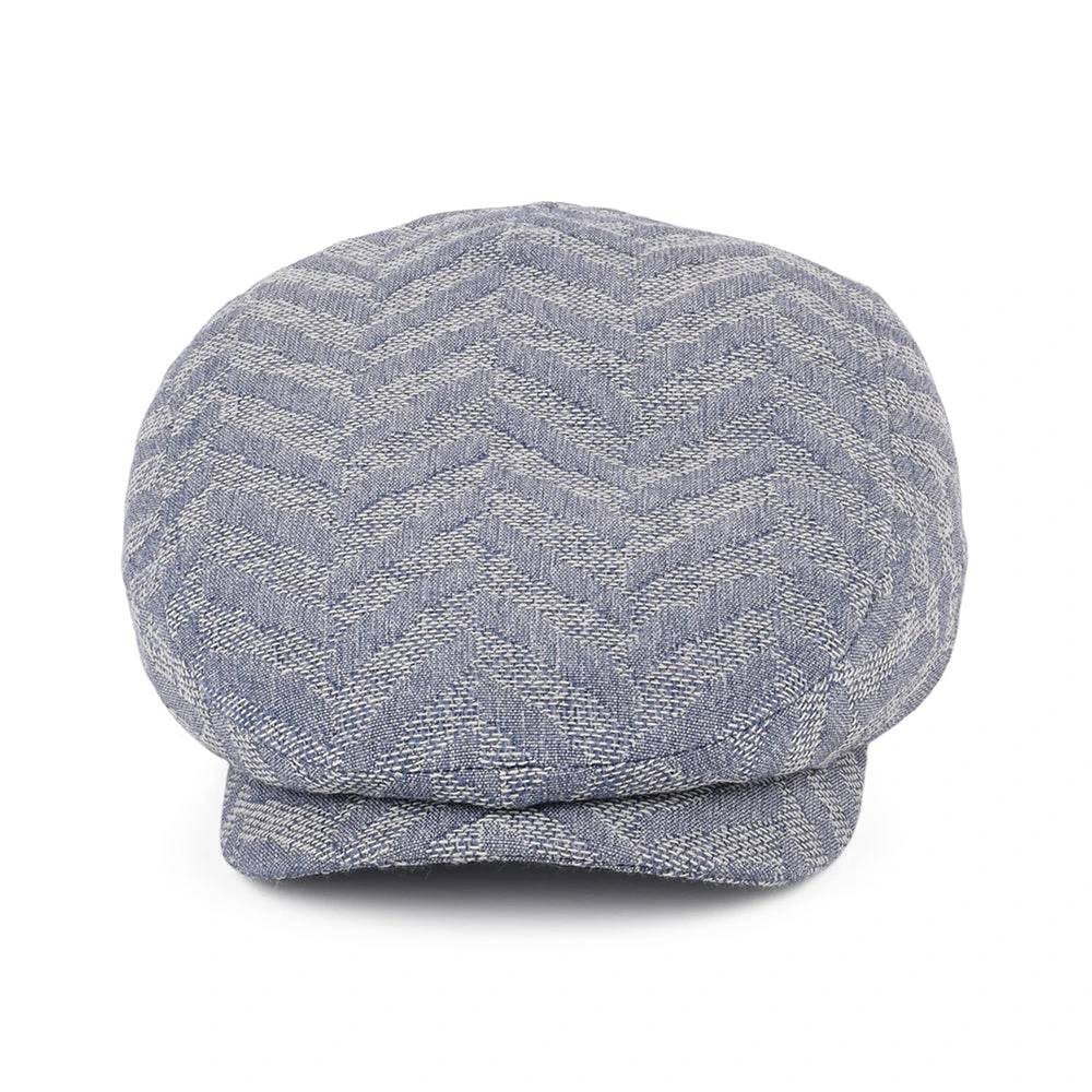Stetson Hats Driver Herringbone Jacquard Flat Cap - Light Blue - Image 2