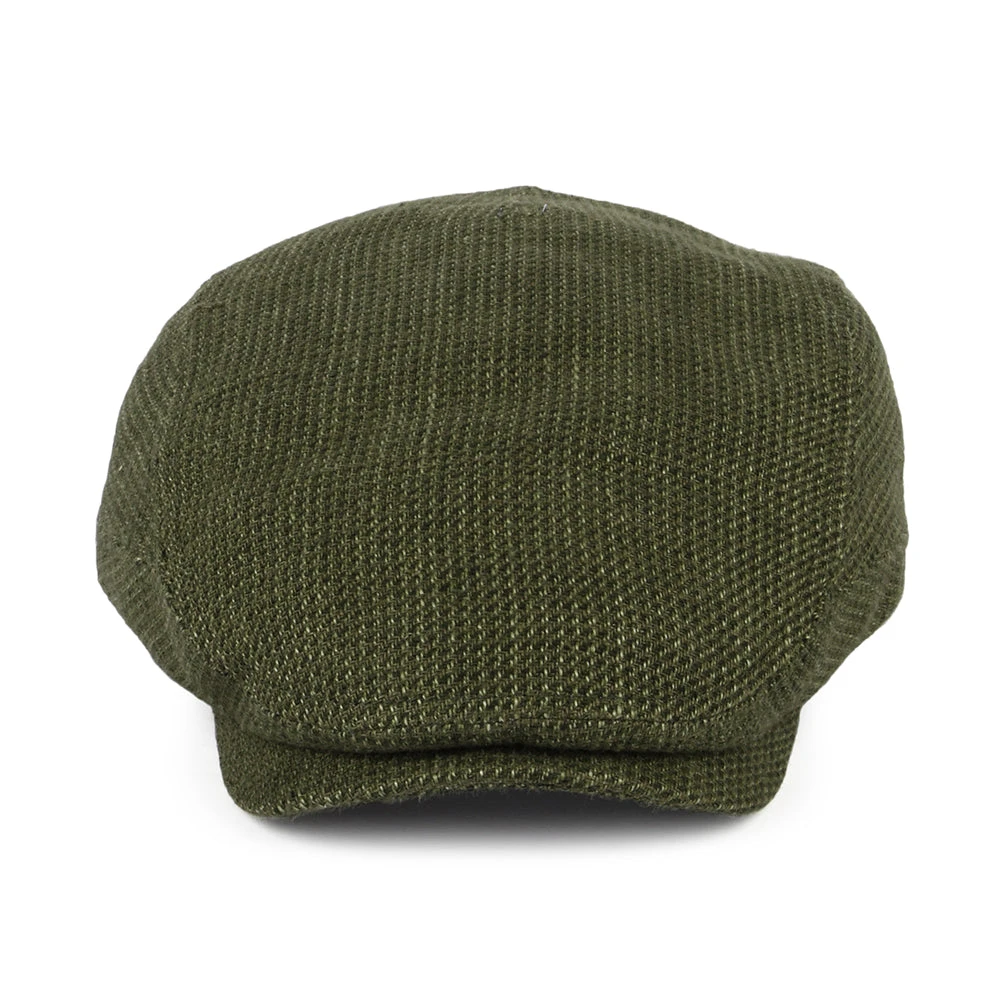 Stetson Hats Driver Linen-Cotton Flat Cap - Olive-Khaki - Image 2