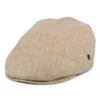 City Sport Micro-Herringbone Linen Flat Cap - Wheat