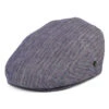 City Sport Striped Linen Flat Cap - Blue