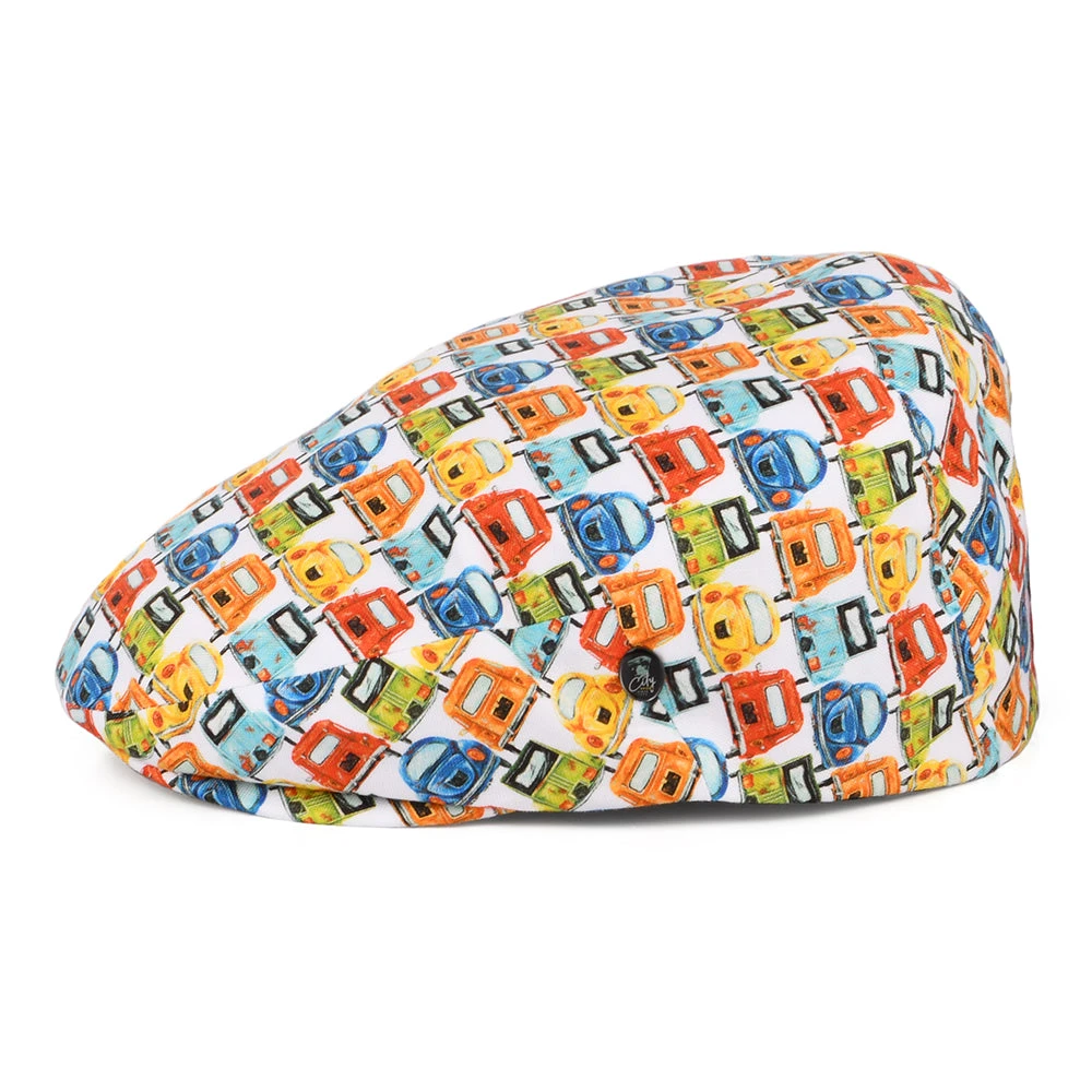City Sport Vintage Cars Cotton Flat Cap - Multi-Coloured - Image 3