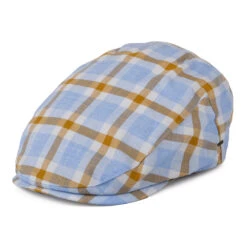 Bailey Hats Helmer Plaid Flat Cap - Light Blue