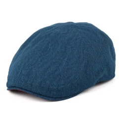 Failsworth Hats Porto Cotton Duckbill Flat Cap - Teal-Red