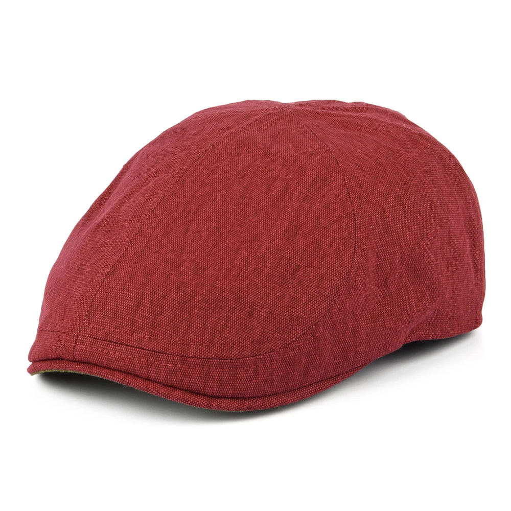 Failsworth Hats Porto Cotton Duckbill Flat Cap - Red-Green