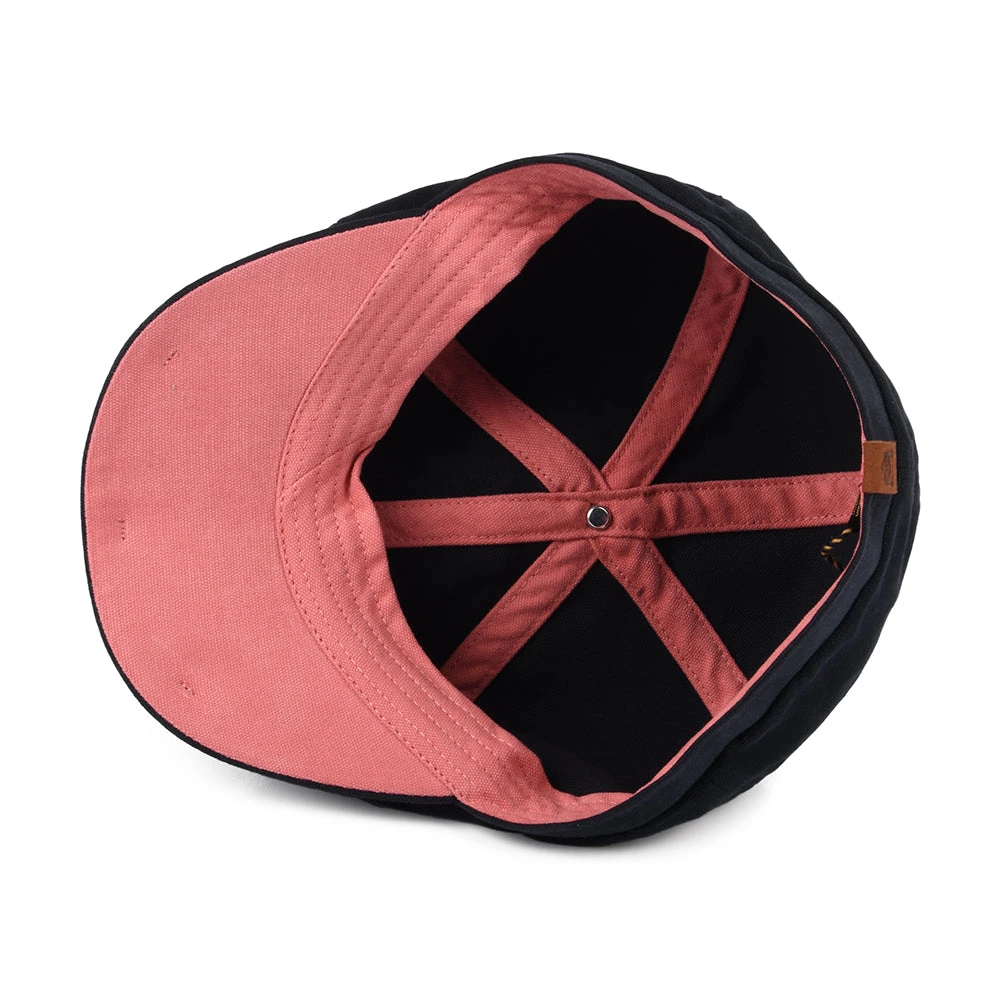 Failsworth Hats Hudson Cotton Canvas Newsboy Cap - Navy-Salmon - Image 4