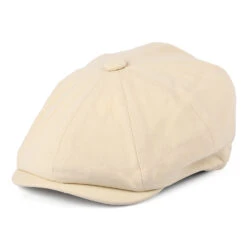 Christys Hats Cotton-Linen 8 Piece Newsboy Cap - Buttermilk
