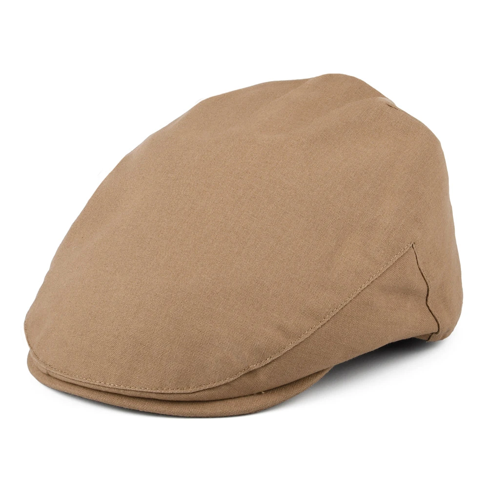 Christys Hats Balmoral Cotton-Linen Flat Cap - Camel