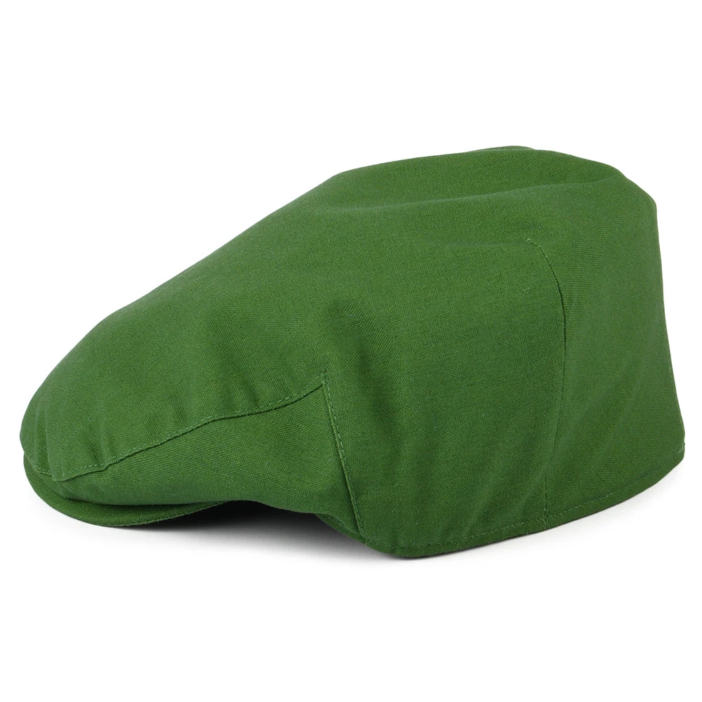 Christys Hats Balmoral Cotton-Linen Flat Cap - Green - Image 3