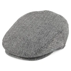 Jaxon & James Herringbone Flat Cap - Grey