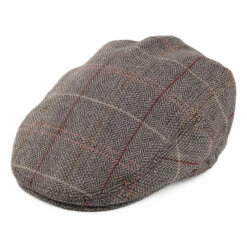 Jaxon & James Tweed Flat Cap - Brown-Grey