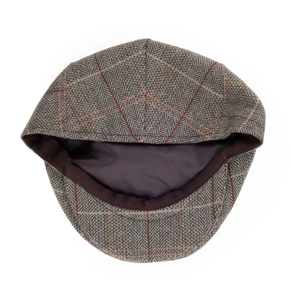 Jaxon & James Tweed Flat Cap - Brown-Grey - Image 5