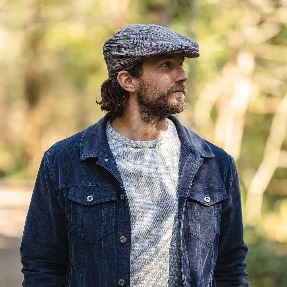 Jaxon & James Tweed Flat Cap - Brown-Grey - Image 7