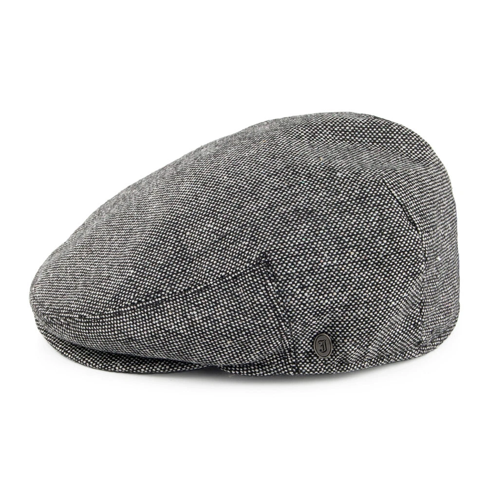 Jaxon & James Marl Tweed Flat Cap - Black - Image 3