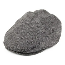 Jaxon & James Marl Tweed Flat Cap - Black