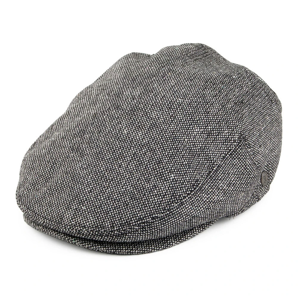 Jaxon & James Marl Tweed Flat Cap - Black