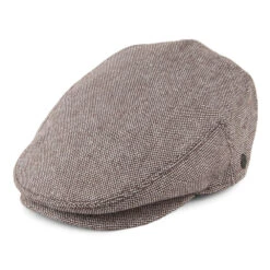 Jaxon & James Marl Tweed Flat Cap - Brown